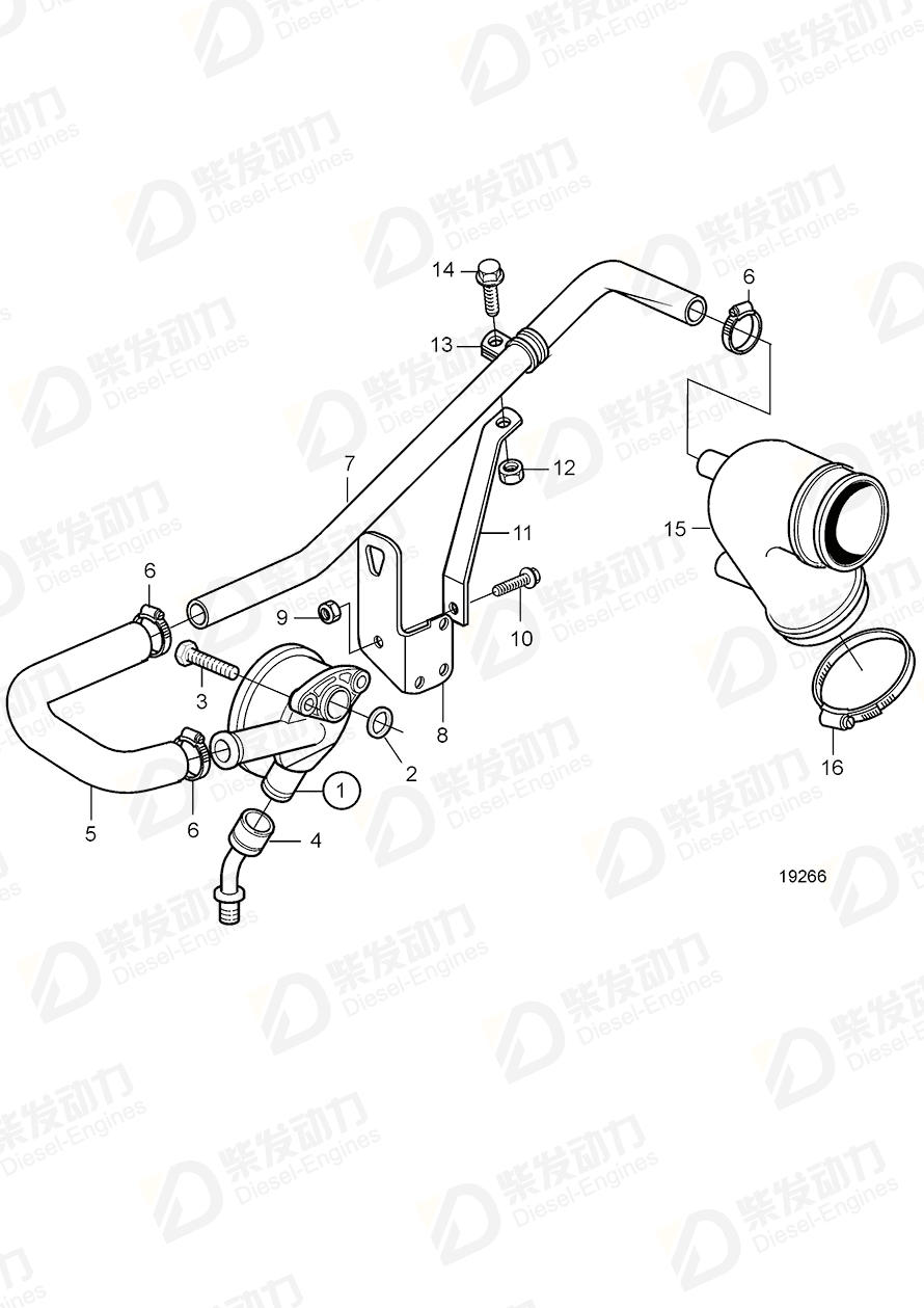 volvo penta Hexagon nut 20459253 Drawing